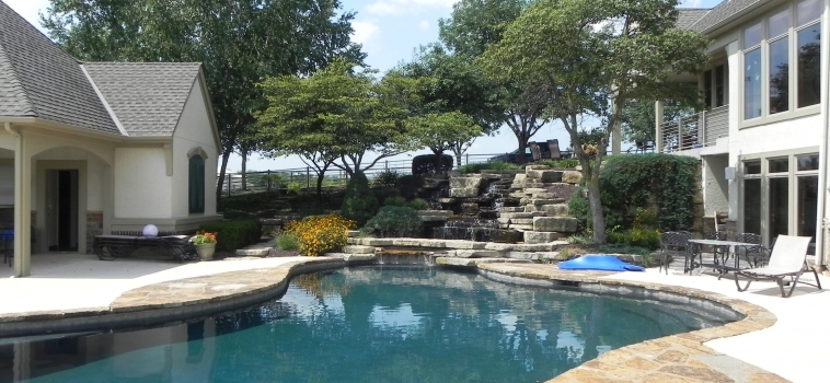 Pool in the backyard