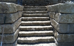 Hardscaping – steps to the pond