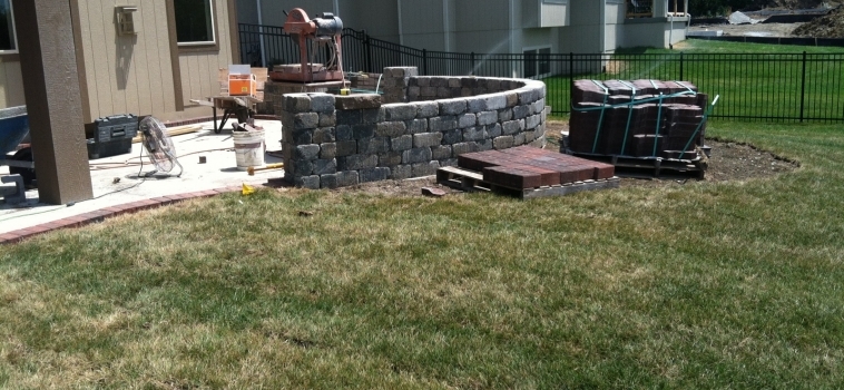 Patio – retaining wall